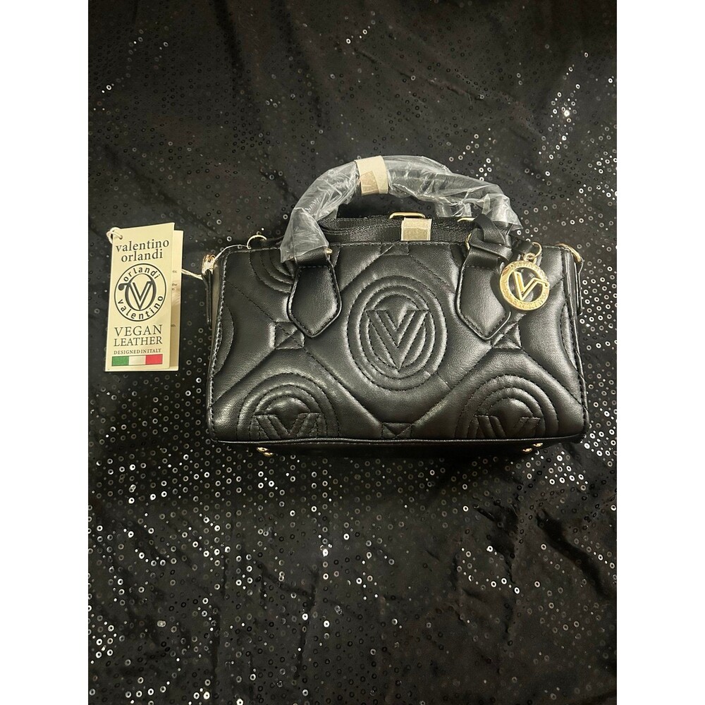 Valentino Orlandi Black Bag with Gold Accents
